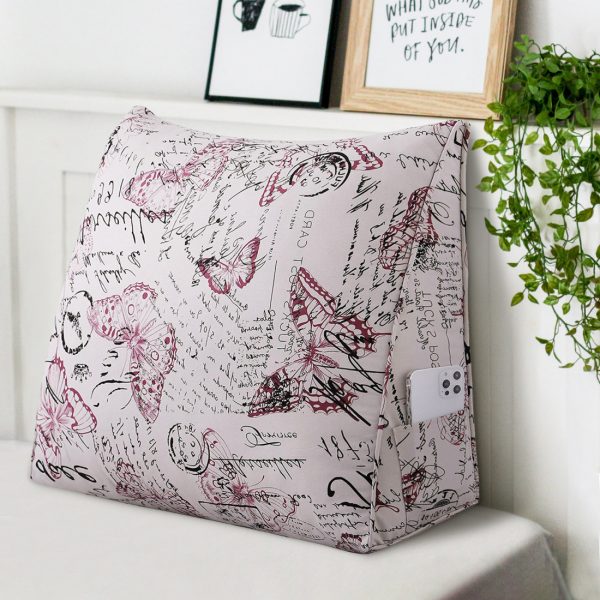 Reading Pillow Cushion Cotton Canvas Fabric Red Butterfly - Image 3