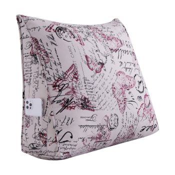 Reading Pillow Cushion Cotton Canvas Fabric Red Butterfly
