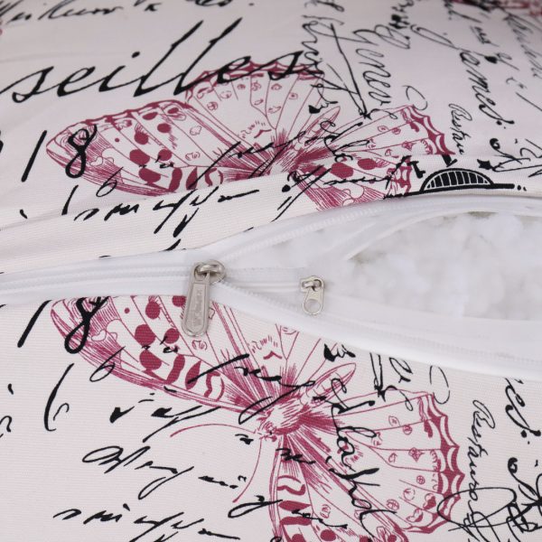 Reading Pillow Cushion Cotton Canvas Fabric Red Butterfly - Image 8